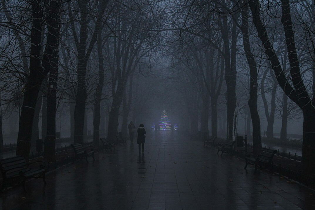 dark foggy street